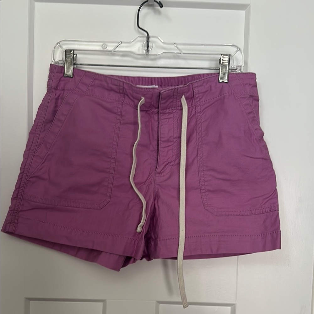 LOFT Purple Cargo Shorts Relaxed Fit Drawstring